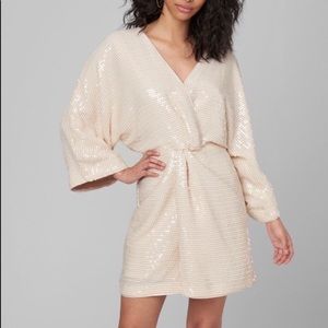 Bebe sequin kimono wrap dress